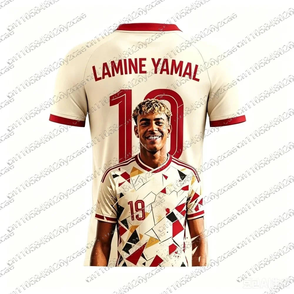 New YAMAL  Football Jersey Spanish Fan Gifts Training Top Summer Sports Men's T-Shirt Children's Clothing Jersey