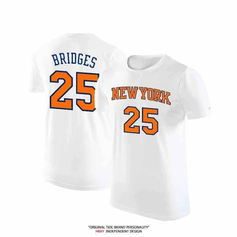 Summer Playoff New York Brunson Towns Jersey Short-sleeved City Jersey American Basketball Jersey Half-sleeved Cotton T-shirt