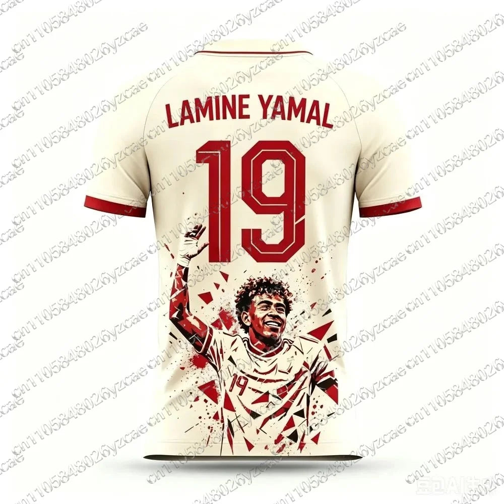 New YAMAL  Football Jersey Spanish Fan Gifts Training Top Summer Sports Men's T-Shirt Children's Clothing Jersey
