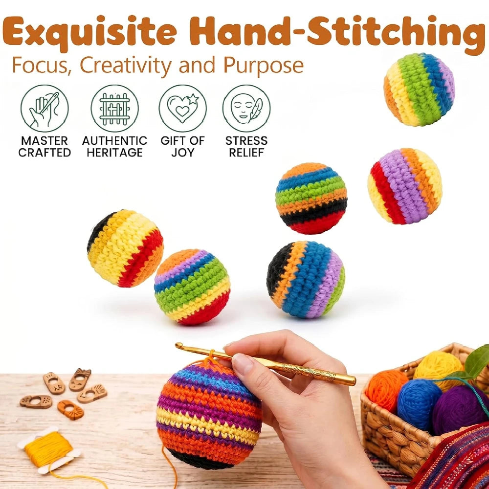 1/6/12PCS Knitted Footbags Set, Handmade Crochet Hacky Sacks, Soft Bean Bag Kick Balls for Juggling Outdoor Games Adults Teens