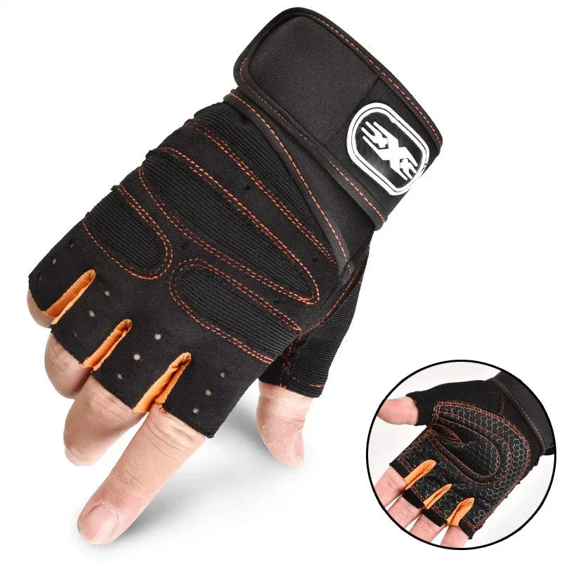 Outdoor Sport Gloves for Men Women Wrist Guard Fitness Gym Cycling Hiking Boxing Exercise Training Workout Long Wrist Fingerless