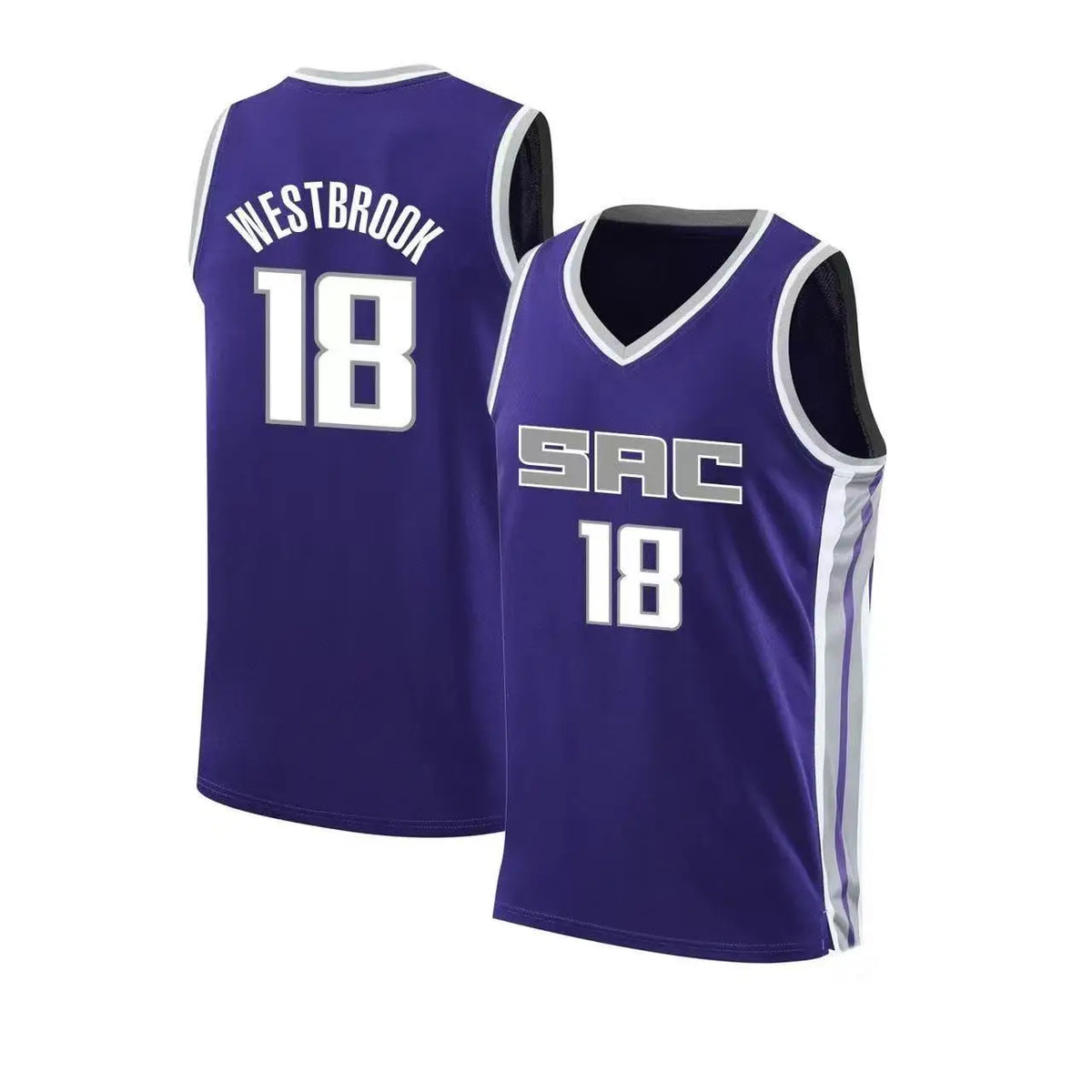 18 Westbrook Kings Basketball Jersey Sleeveless Tank Top Quick Dry Sport  Fans Training Vest Black Purple Family Matching