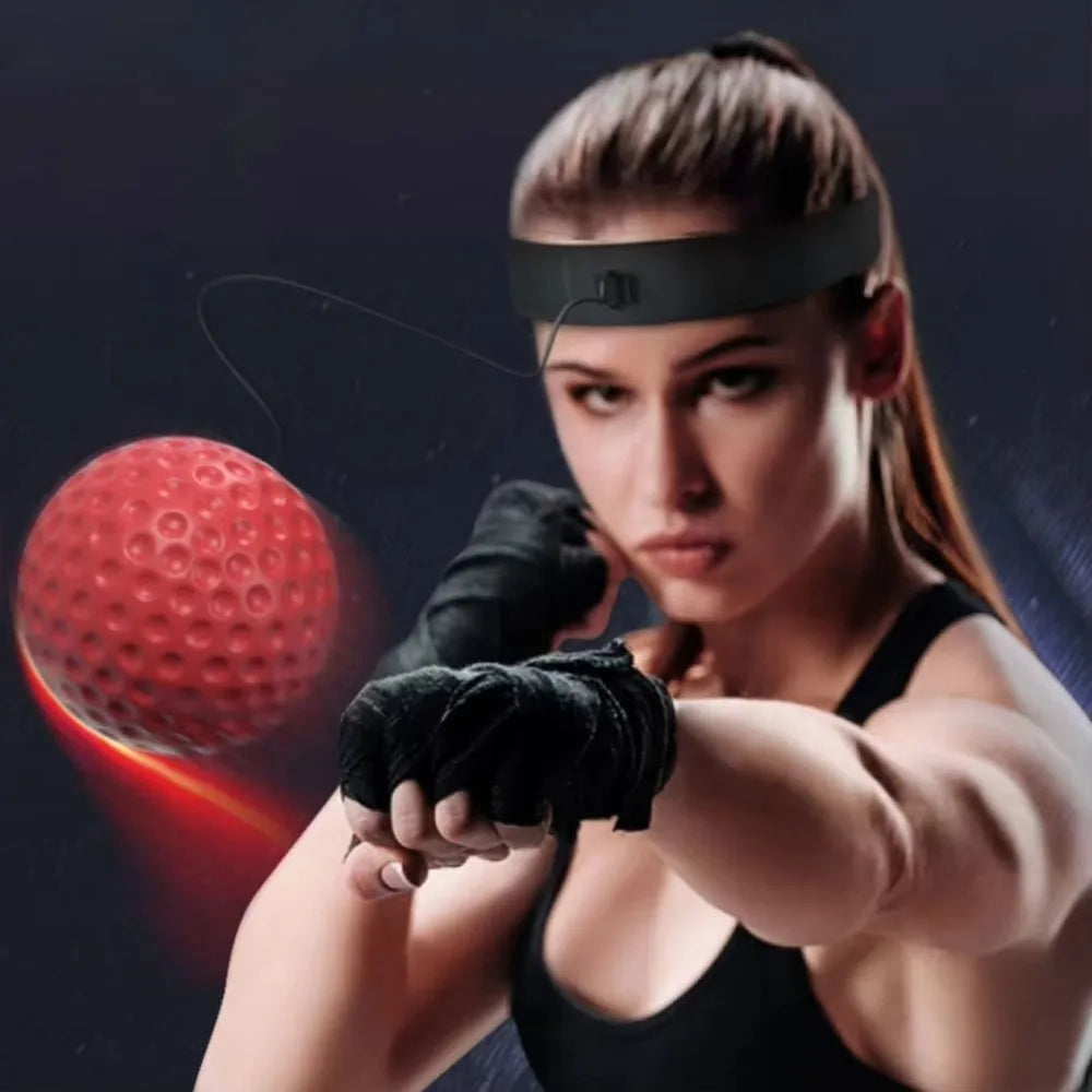 Portable 25g Reflex Punching Ball with Headband PU Boxing Training Ball Improve Speed Boxing Ball Hand Eye Coordination Training