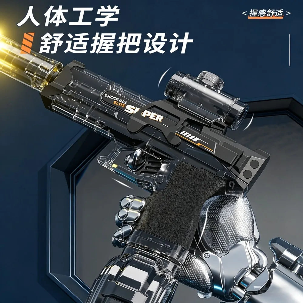 Electric Water Gun with Nozzle Flame Muzzle Automatic Spray Gun Remote Summer Outdoor Swimming Pool Water Toy Gift