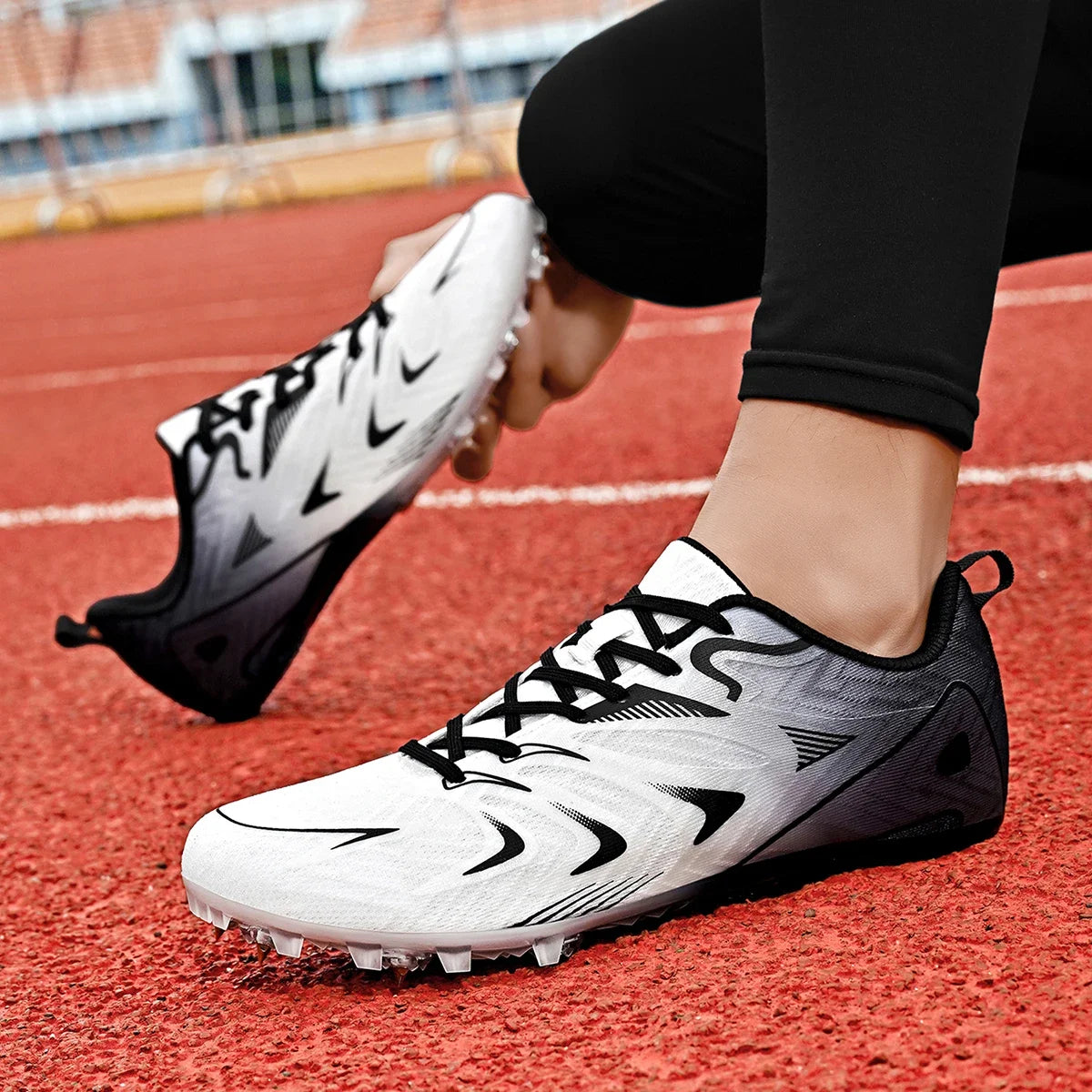 Men Women Professional Track Spike Soft Field Non Slip Racing Long Jump Running Sprint Shoes Athletic Nails Race Light weight