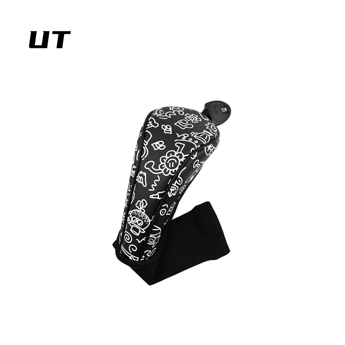 Golf Headcover Graffiti PU Leather for Driver Fairway Wood Head Cover Waterproof Durable Universal Fit Golf Club Head Protectors