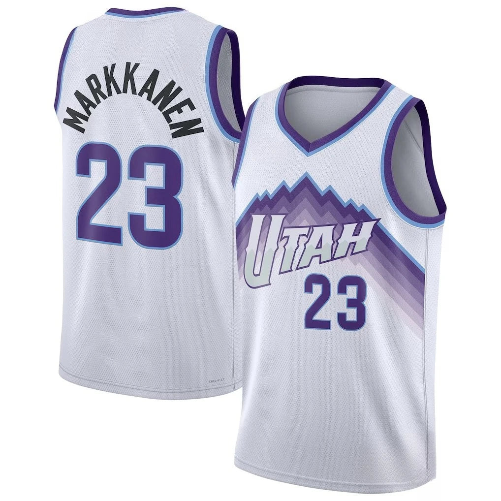 Basketball Jersey - White Base Blue Number Sleeveless Design Premium Team Apparel for Fans
