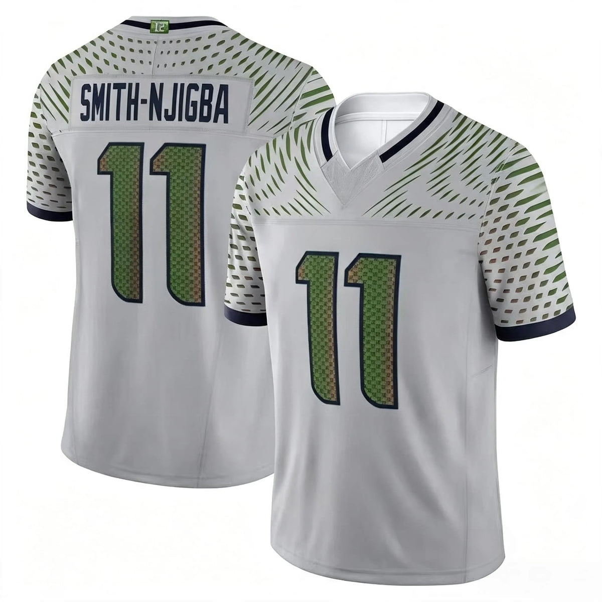 Men's #11 Jaxon Smith‑Njigba Blue Limited Edition Short Sleeve American Football Top Rugby Sport Uniform  Fans Family Matching