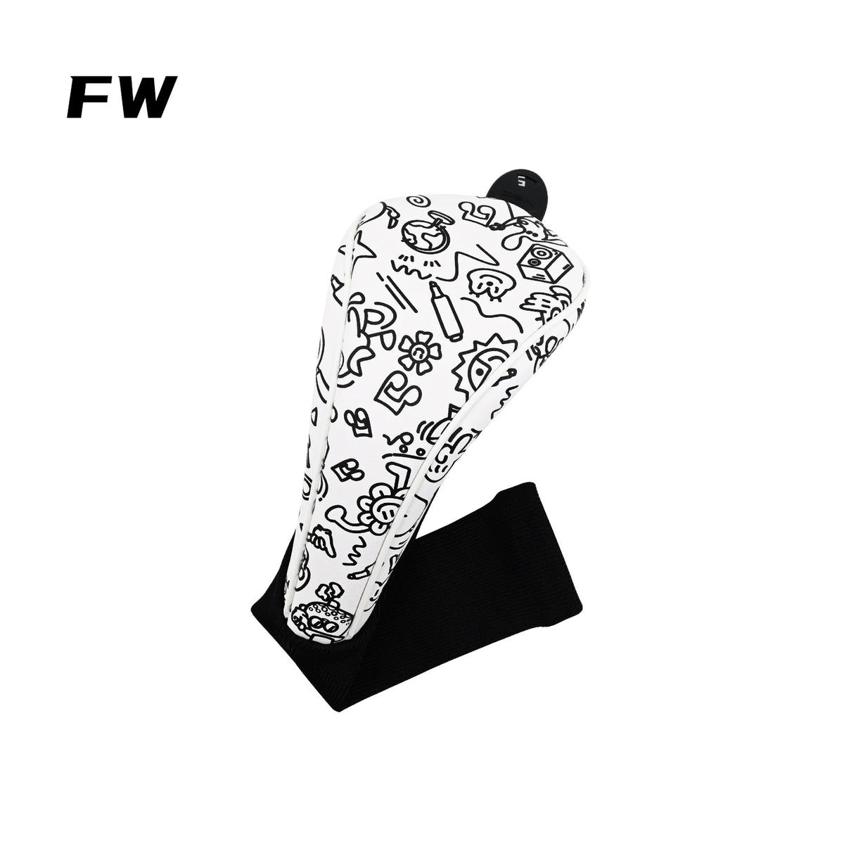 Golf Headcover Graffiti PU Leather for Driver Fairway Wood Head Cover Waterproof Durable Universal Fit Golf Club Head Protectors