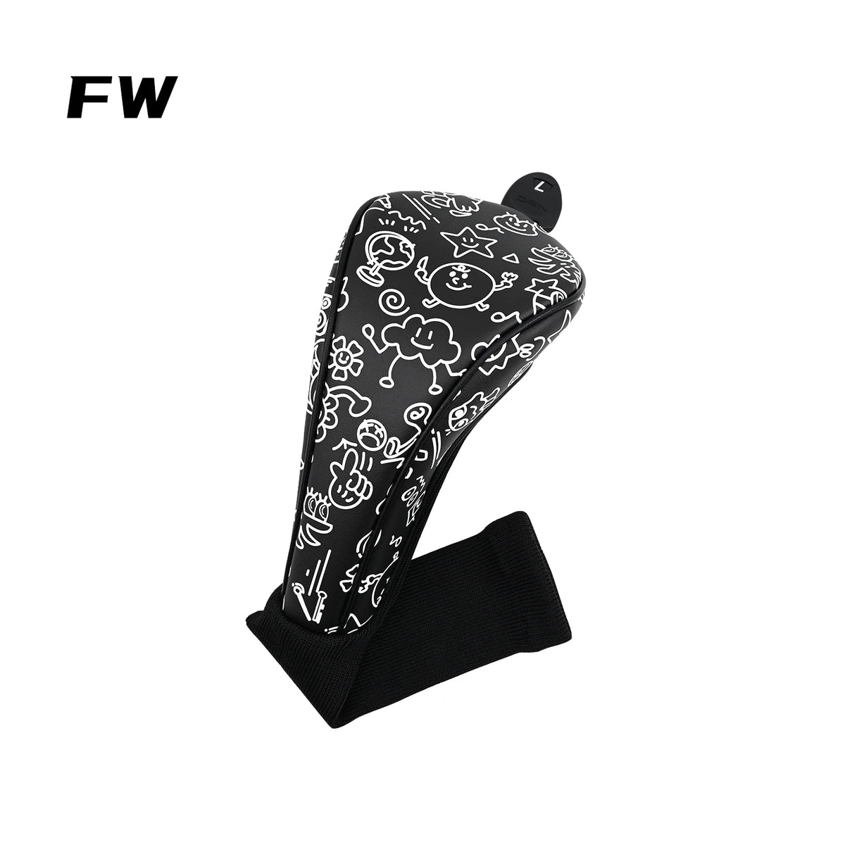 Golf Headcover Graffiti PU Leather for Driver Fairway Wood Head Cover Waterproof Durable Universal Fit Golf Club Head Protectors