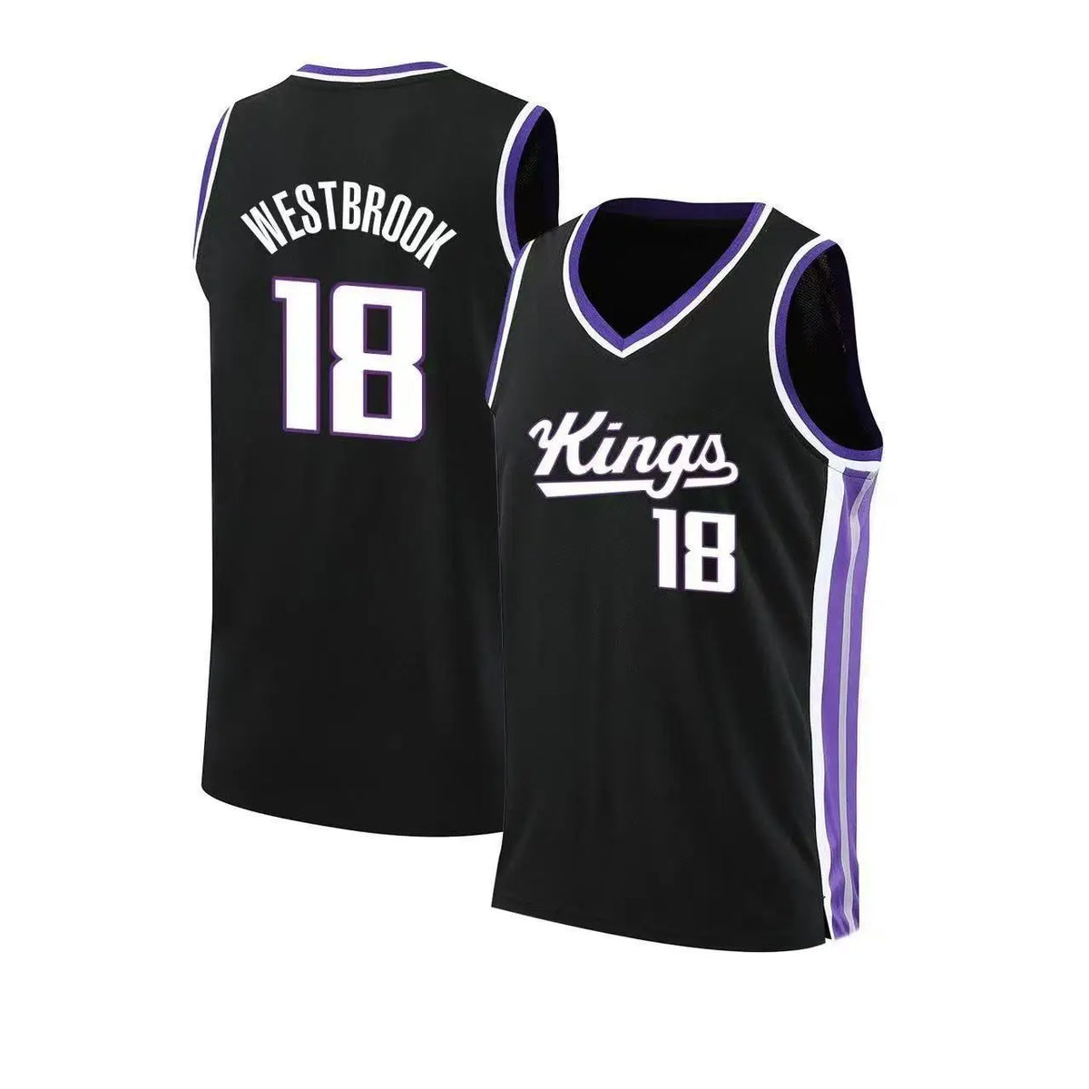 18 Westbrook Kings Basketball Jersey Sleeveless Tank Top Quick Dry Sport  Fans Training Vest Black Purple Family Matching