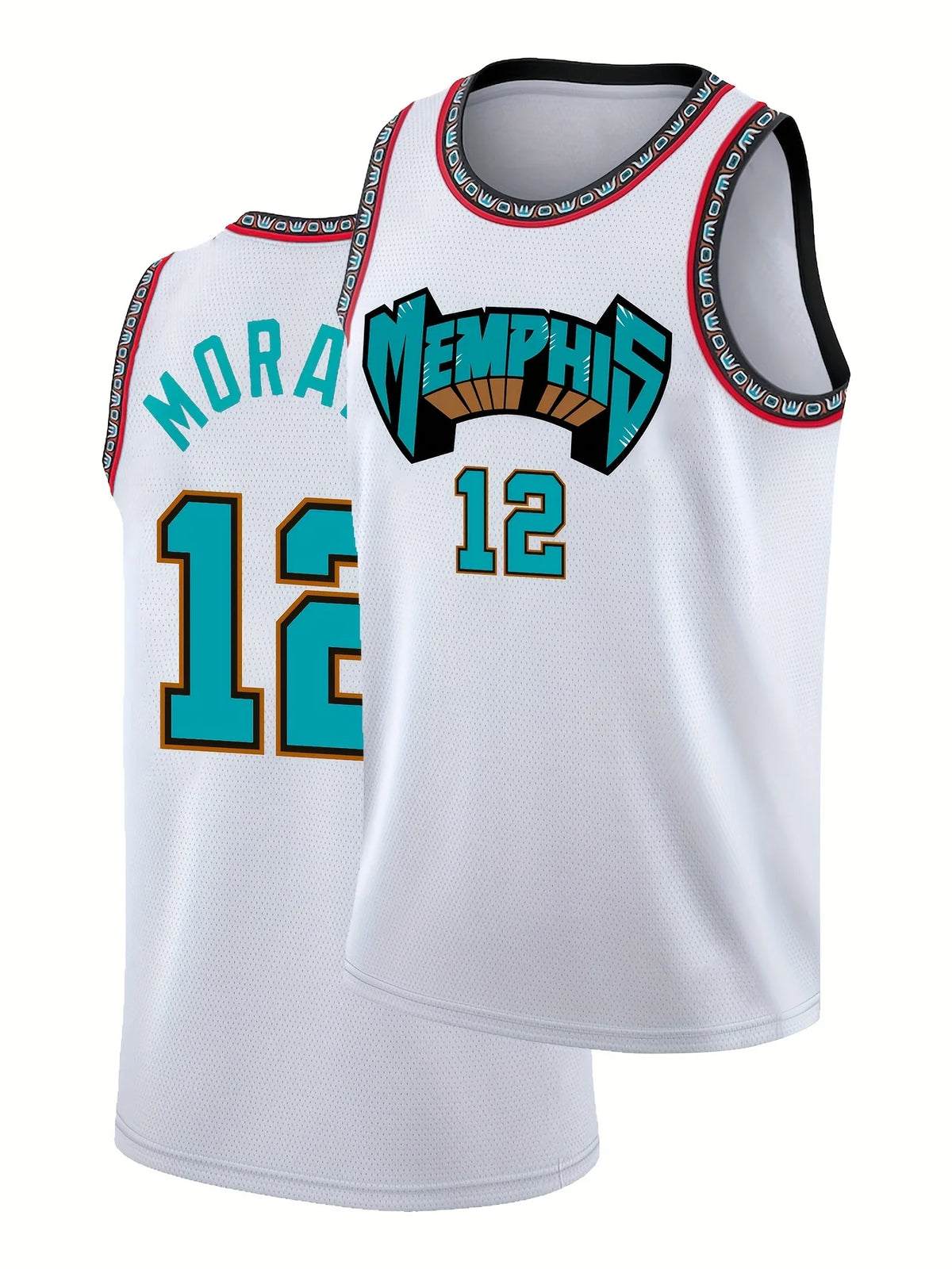 New York  "Ewing 33" Basketball Jersey - White with Orange & Blue Accents  Basketball Fan Jersey Parent-child Outfit