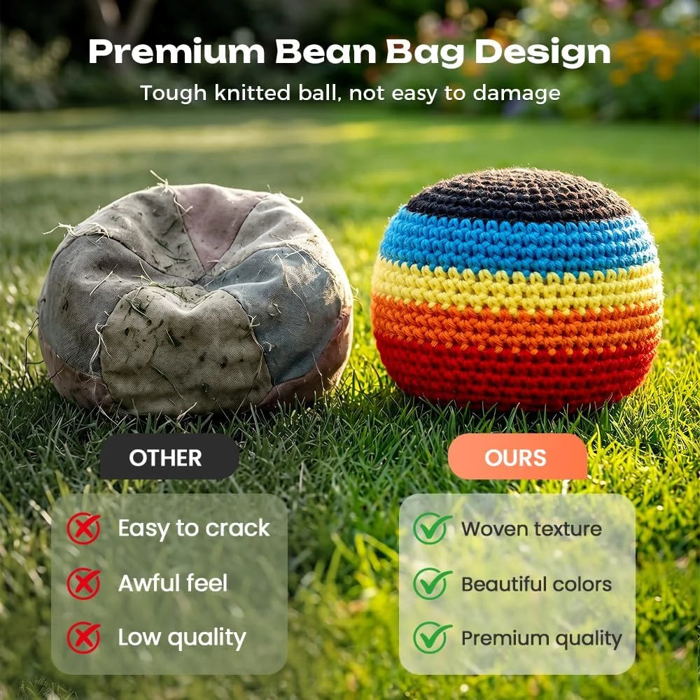 1/6/12PCS Knitted Footbags Set, Handmade Crochet Hacky Sacks, Soft Bean Bag Kick Balls for Juggling Outdoor Games Adults Teens