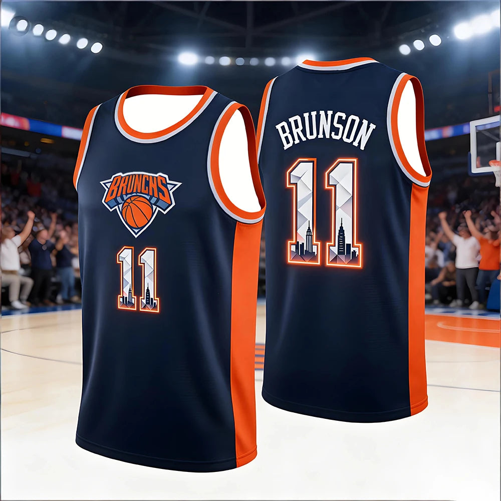 Men's Jalen Brunson 3D AI Edition Basketball Vest #11 USA Lightweight Breathable Quick Dry Training Tank Top for Youth Kids