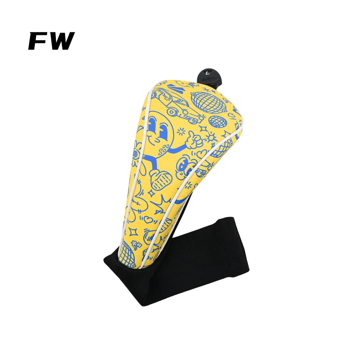 Golf Headcover Graffiti PU Leather for Driver Fairway Wood Head Cover Waterproof Durable Universal Fit Golf Club Head Protectors