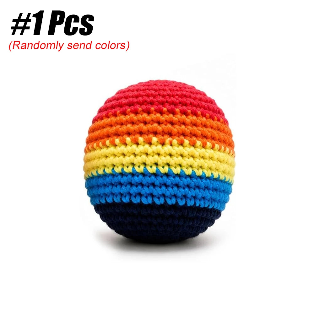 1/6/12PCS Knitted Footbags Set, Handmade Crochet Hacky Sacks, Soft Bean Bag Kick Balls for Juggling Outdoor Games Adults Teens