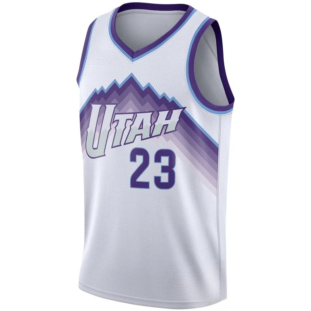 Basketball Jersey - White Base Blue Number Sleeveless Design Premium Team Apparel for Fans