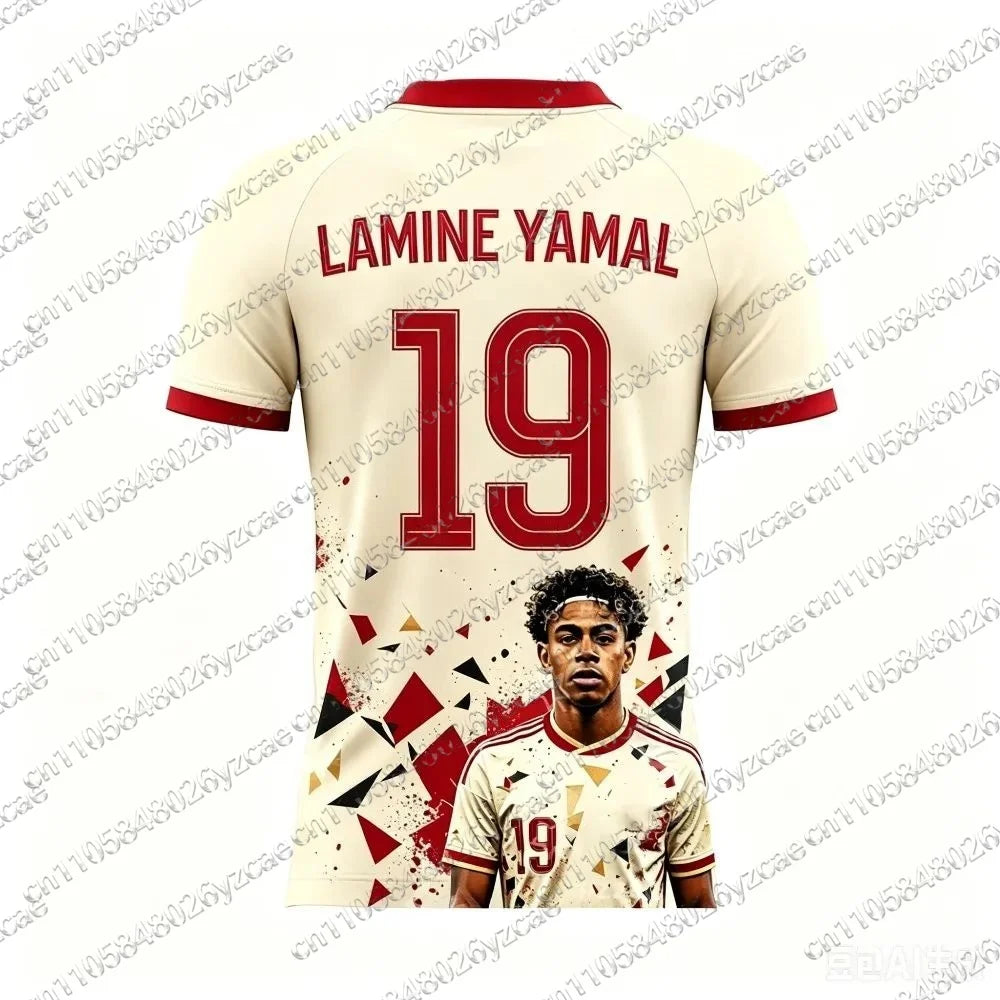 New YAMAL  Football Jersey Spanish Fan Gifts Training Top Summer Sports Men's T-Shirt Children's Clothing Jersey