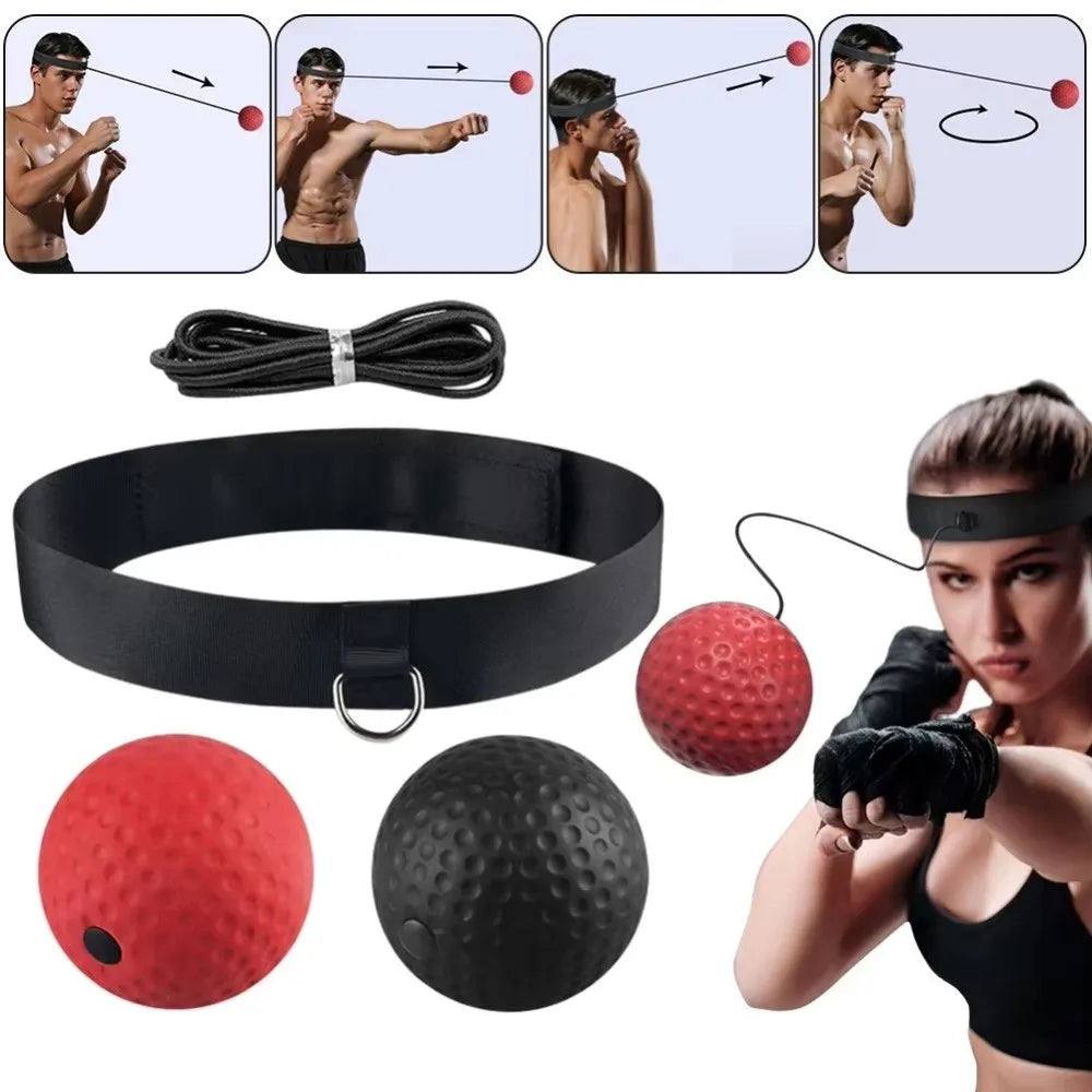 Portable 25g Reflex Punching Ball with Headband PU Boxing Training Ball Improve Speed Boxing Ball Hand Eye Coordination Training