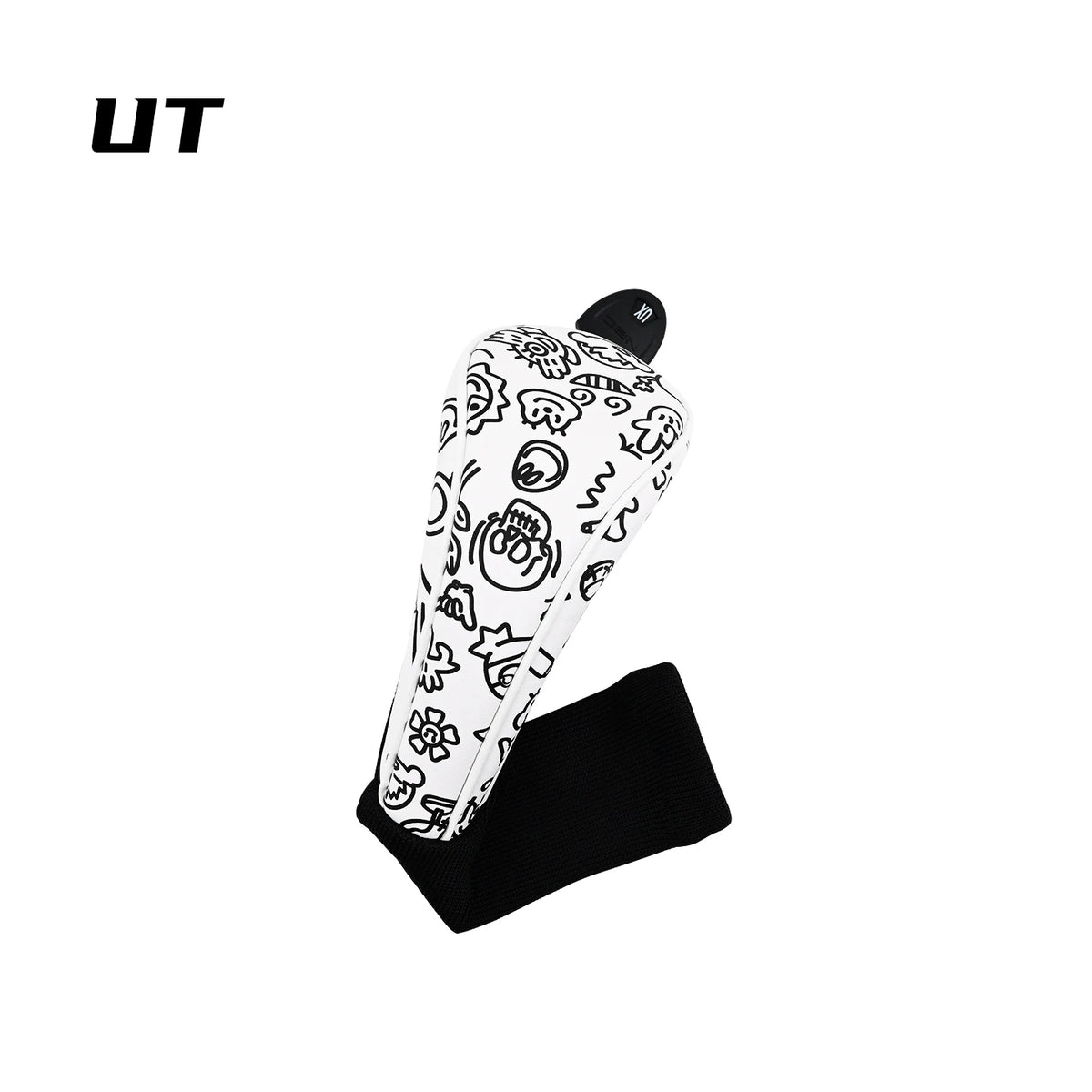 Golf Headcover Graffiti PU Leather for Driver Fairway Wood Head Cover Waterproof Durable Universal Fit Golf Club Head Protectors