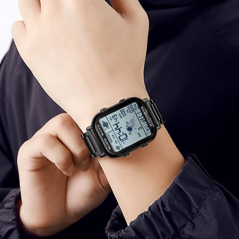 Watches for Man Digital Watch Stopwatch Countdown Wristwatch Calendar Clock Sport Pedometer Calculation Digital Montre Homme