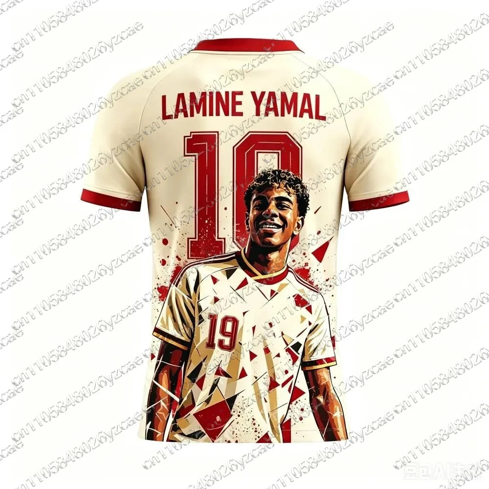 New YAMAL  Football Jersey Spanish Fan Gifts Training Top Summer Sports Men's T-Shirt Children's Clothing Jersey
