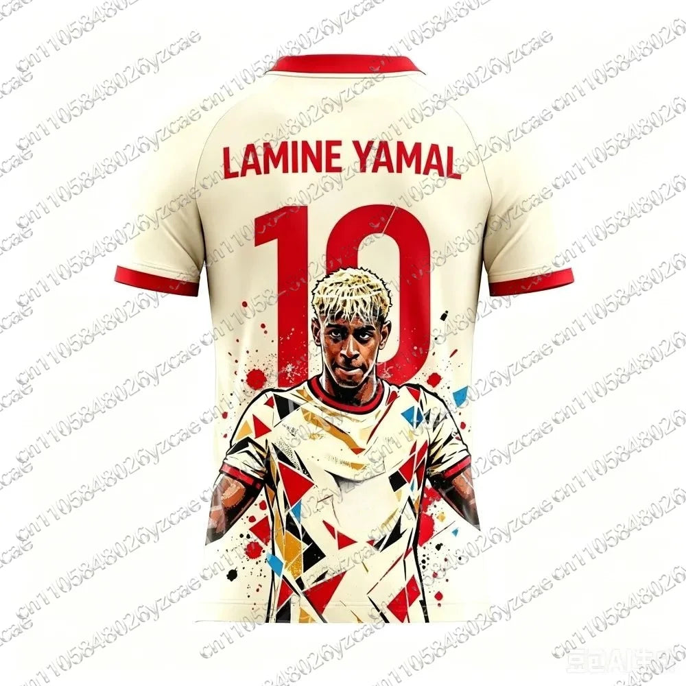 New YAMAL  Football Jersey Spanish Fan Gifts Training Top Summer Sports Men's T-Shirt Children's Clothing Jersey
