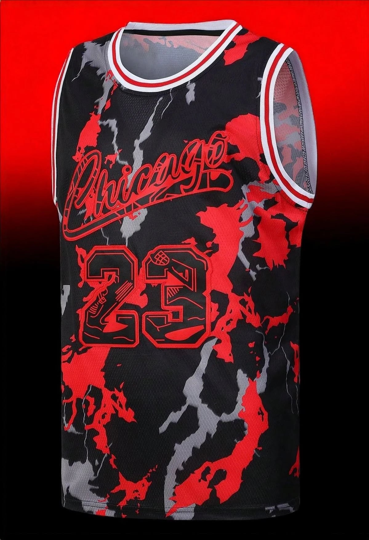 Graffiti Sneakers Full Print Jordan # 23 Basketball Suit White Border Mesh Sleeveless Vest Fashion Hip-hop Sports Training Vest